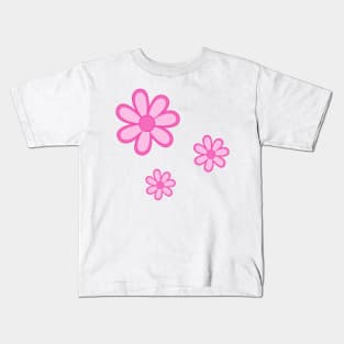 pink preppy flower set of 3 girly aesthetic Kids T-Shirt
